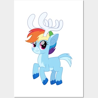 Rainbow Dash reindeer Posters and Art